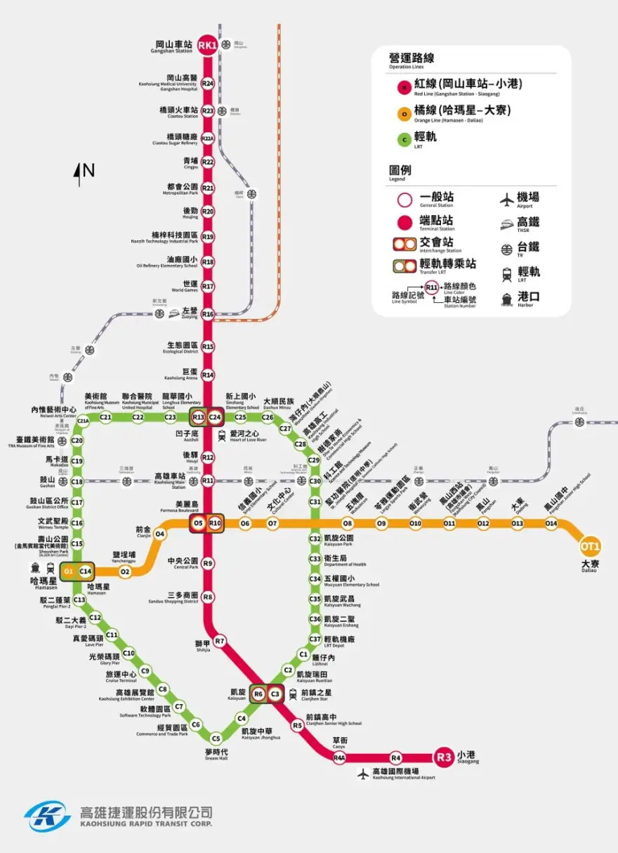 高雄捷運路網圖
